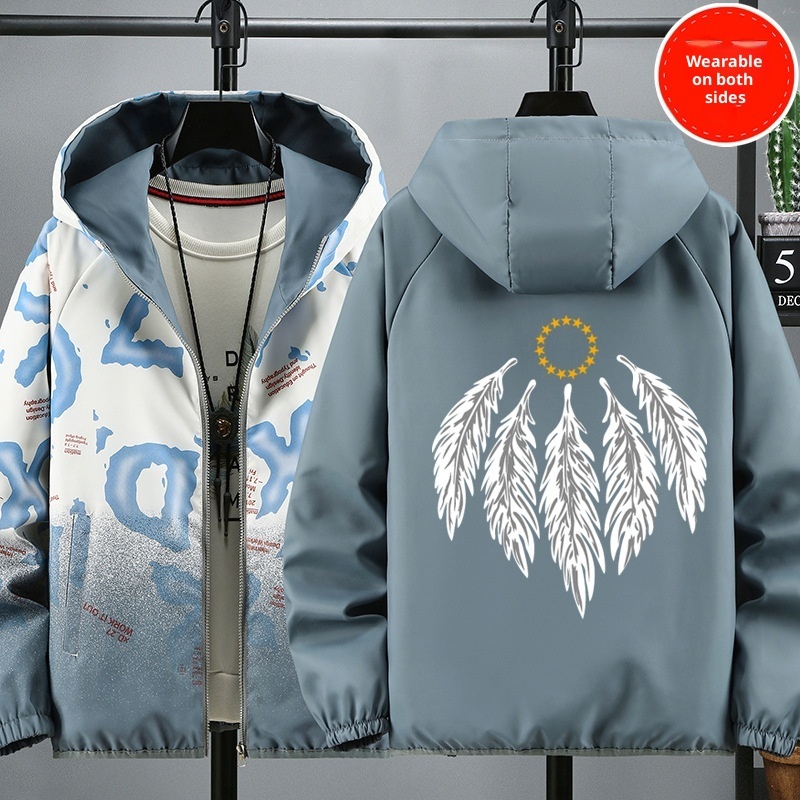 Men's Printed Reversible Casual Jacket - Image 8