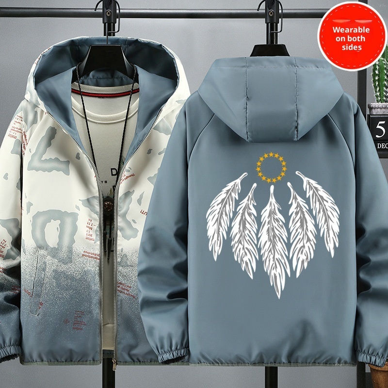 Men's Printed Reversible Casual Jacket - Image 2