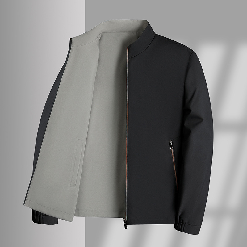 Men's Double-sided Stand Collar Casual Loose Windproof Jacket - Image 4